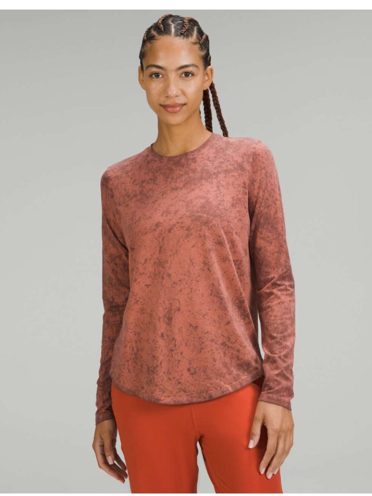 Lululemon Women's Love Long Sleeve Shirt Size 0 Tie-Dye Cirrus Wash Canyon Rock